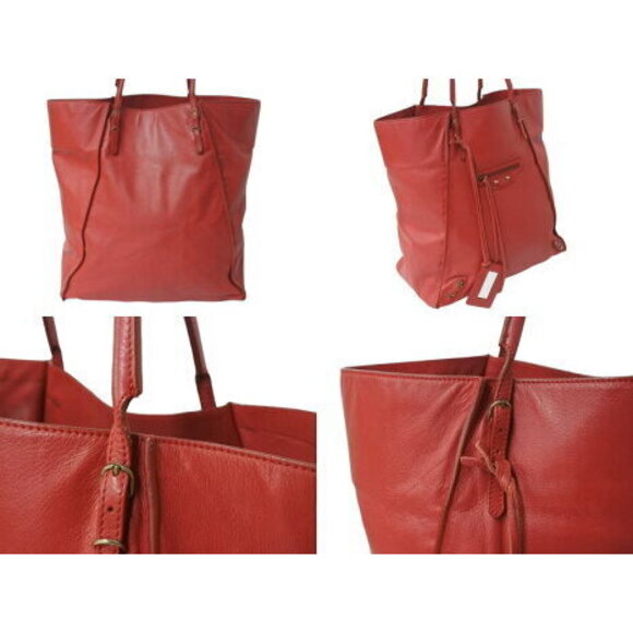BALENCIAGA Paper Tote Bag Red Leather - Picture 3 of 8